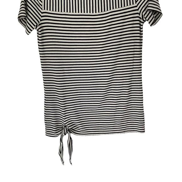 Talbots Size XS Stripe Black & White Blouse - Picture 3 of 6